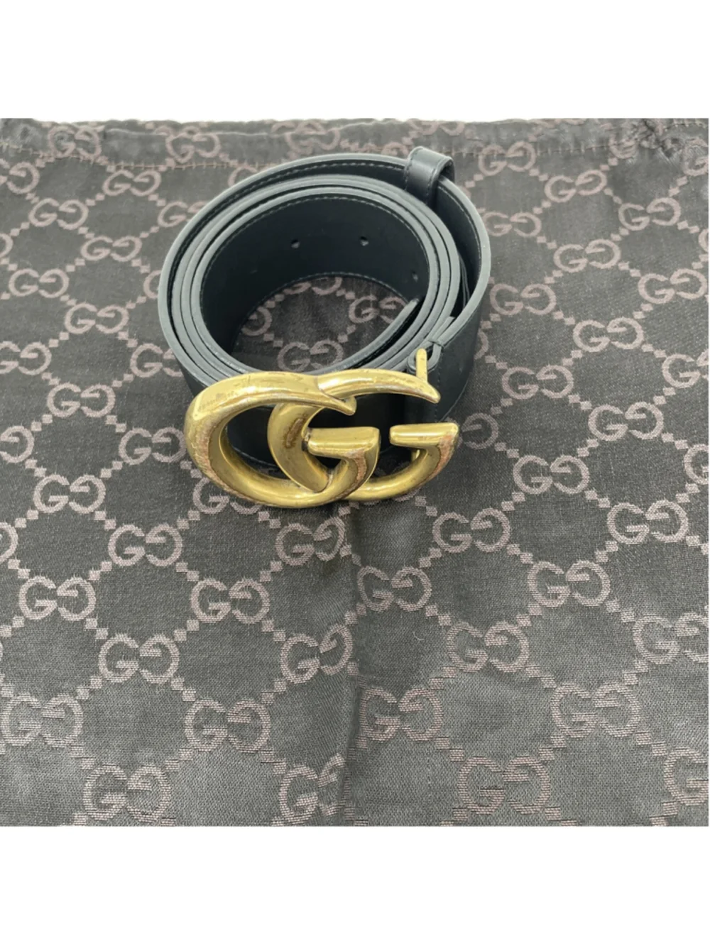 gucci BELT GG size 90 black leather